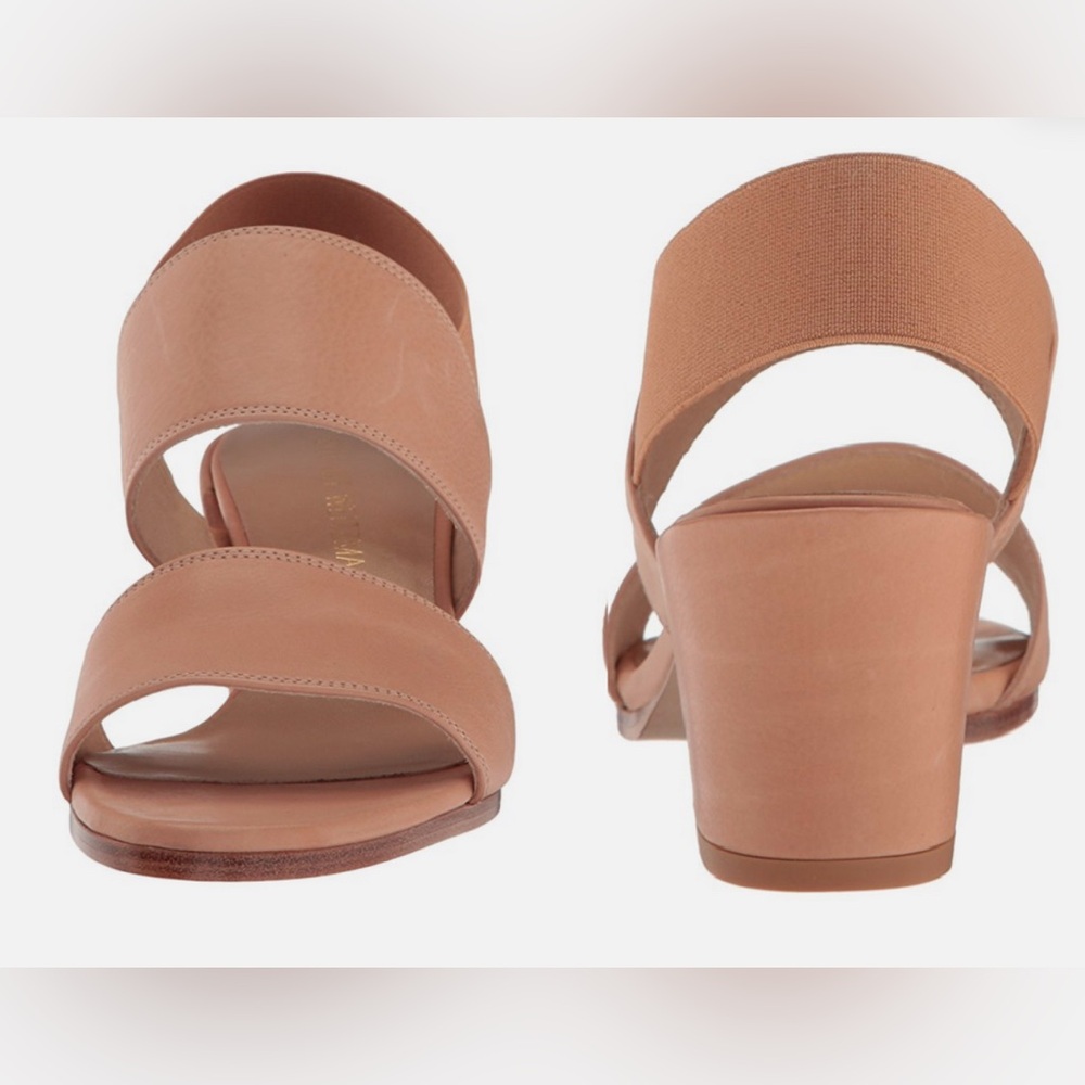 Stuart Weitzman Nude Block Heel Sandals